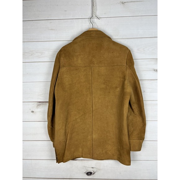 Vintage Startown Jacket Mens 40 Tan Suede Leather Yukon Lined Button Pockets 70s - Picture 2 of 16